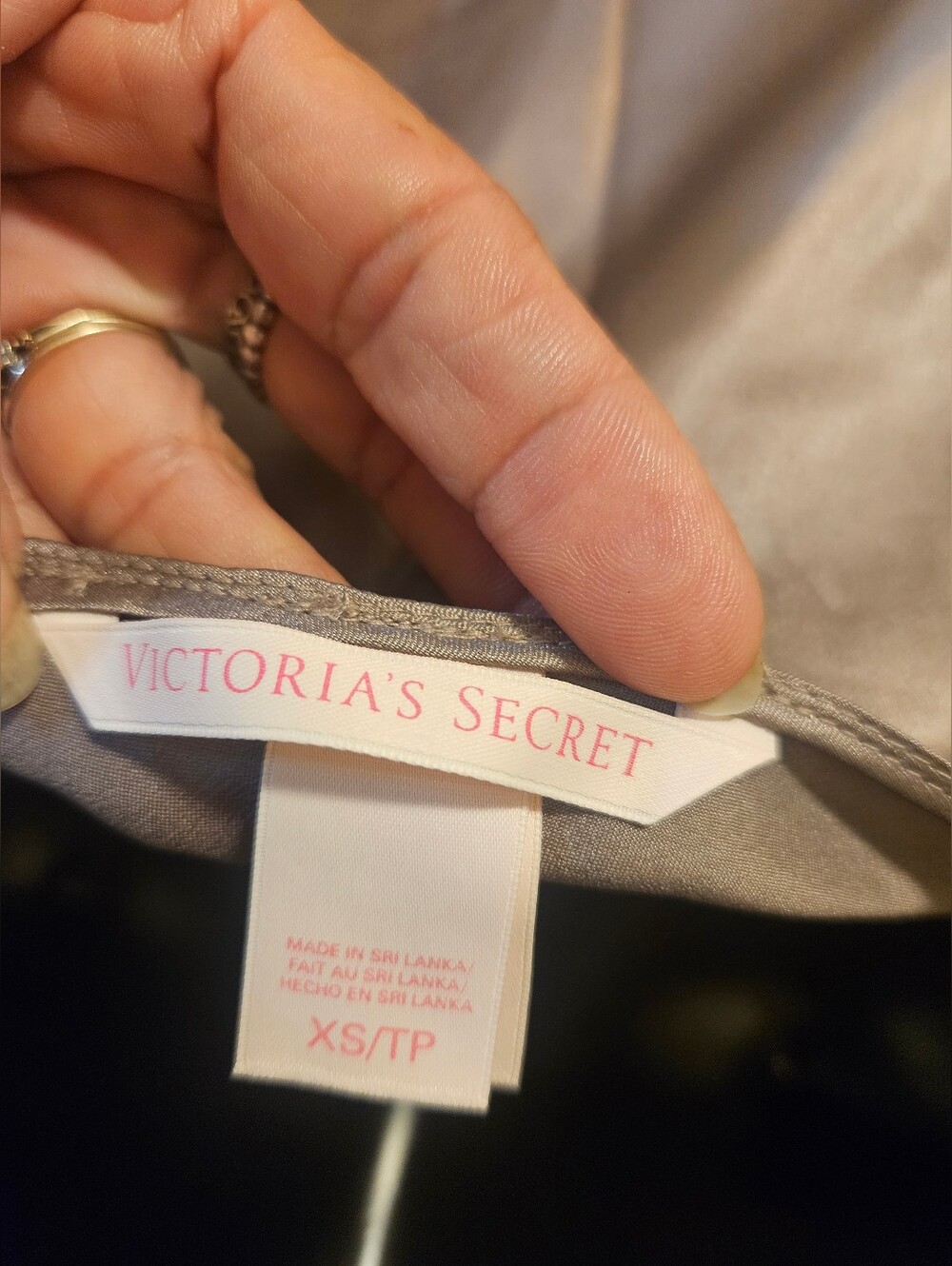 NWOT Victoria's Secret Espresso Lace -Trim Satin Slip - Picture 3 of 3